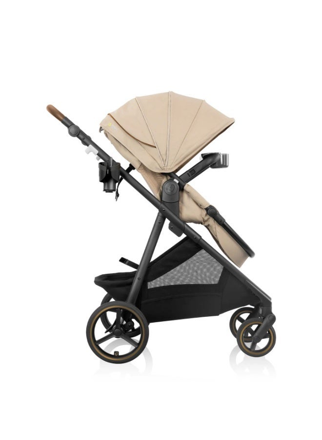 Evenflo - Shyft Intuiti+ Travel System featuring Revolve180 LiteMax NXT Rotating Infant Car Seat with SensorySoothe -Travertine - Image 5
