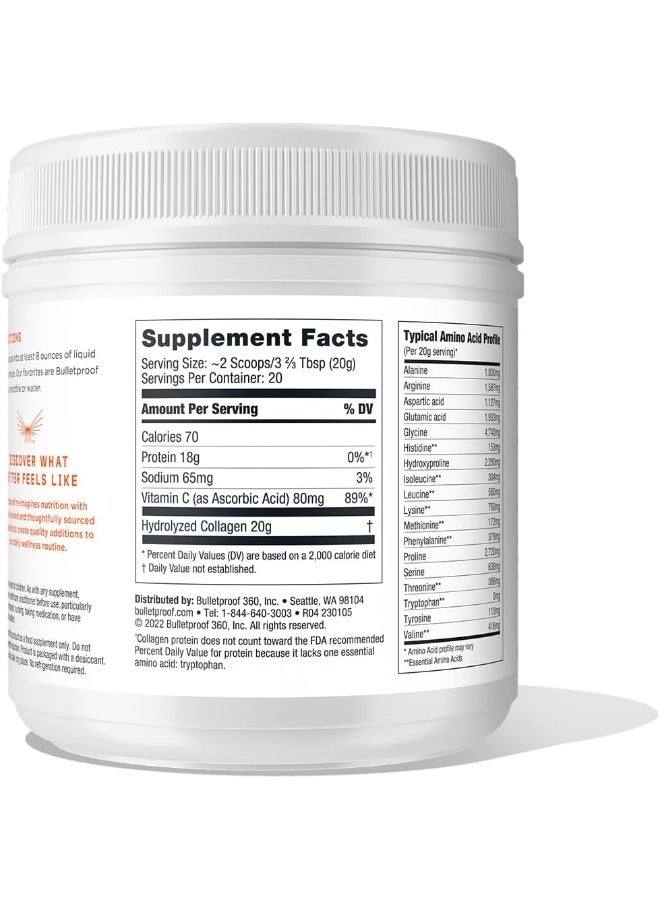 Bulletproof Unflavored Collagen Protein Powder, 18G Protein, 14.3 Oz, Grass Fed Collagen Peptides And Amino Acids For Healthy Skin, Bones And Joints - Image 2