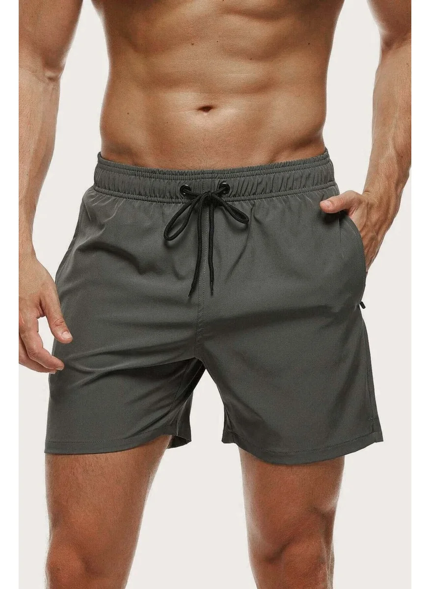 انجلسين Men's Basic Standard Size Swimsuit with Zipper Pocket Swim Shorts