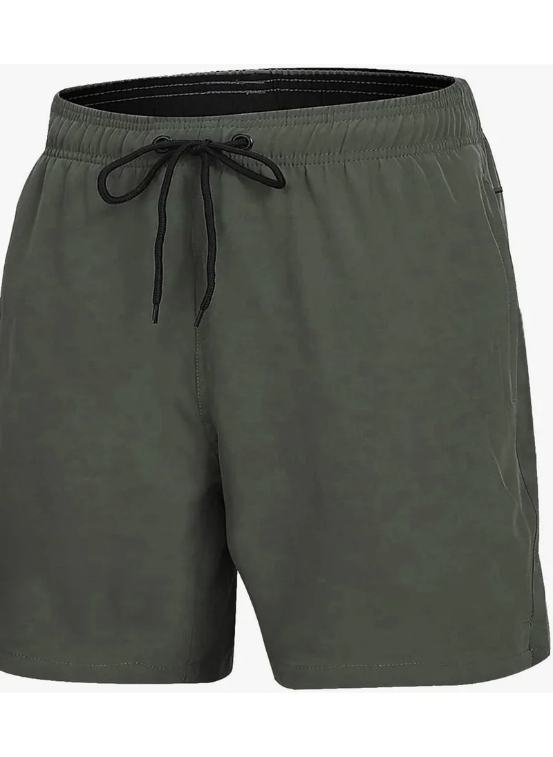 Angelsin Men's Basic Standard Size Swimsuit with Zipper Pocket Swim Shorts