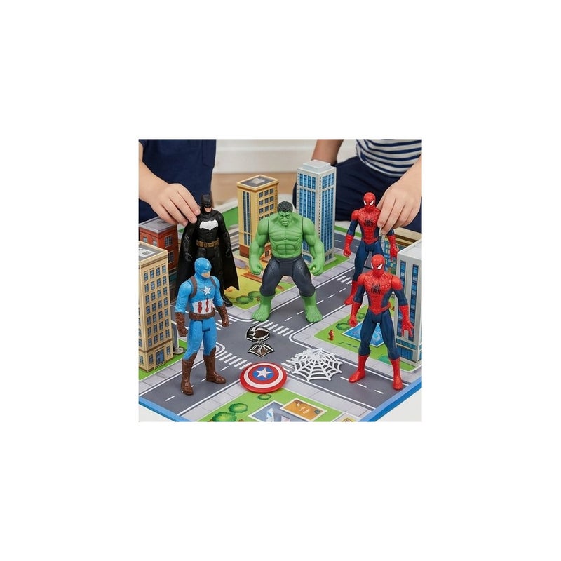 AVENGERS Superhero Action Figures Toy Set for Ages 3 and up, Avengers Theme, 6 Pack Including Batman, Captain America, Hulk, Spider-Man, Superman and The Flash - Image 3