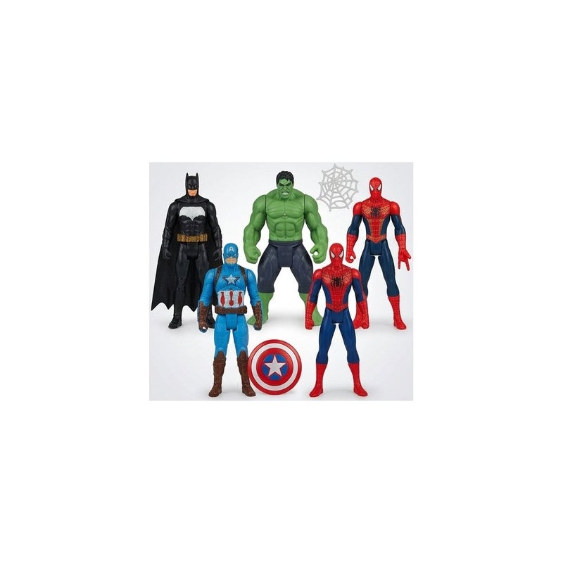 AVENGERS Superhero Action Figures Toy Set for Ages 3 and up, Avengers Theme, 6 Pack Including Batman, Captain America, Hulk, Spider-Man, Superman and The Flash - Image 2