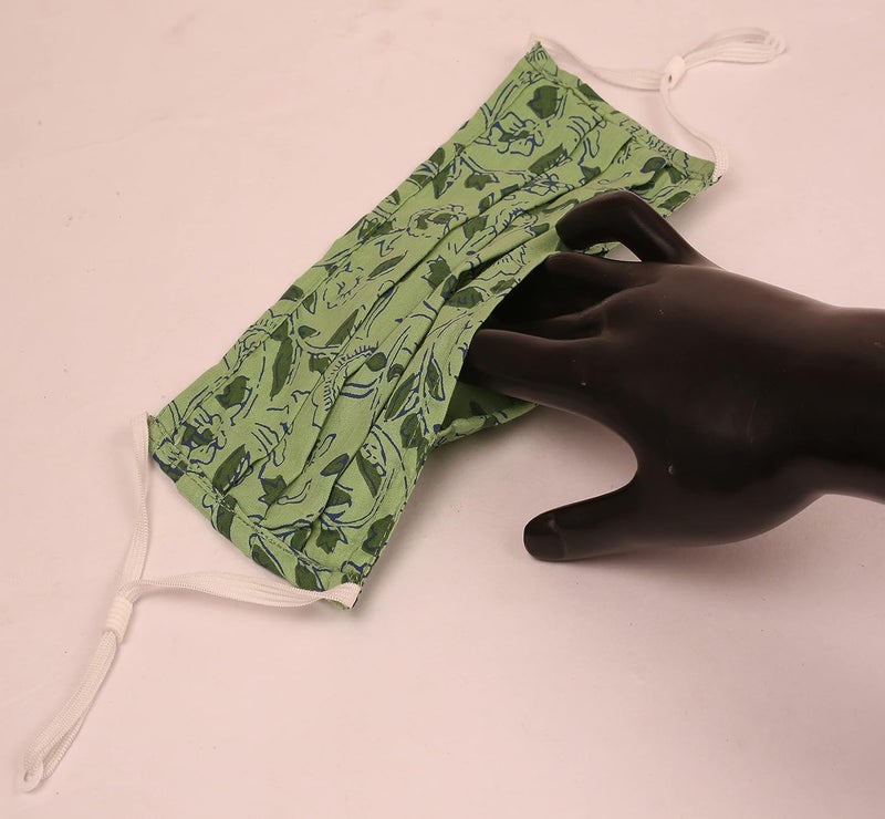 Touchstone قناع وجه قطني قابل للتعديل مع جيب فلتر وجسر أنف مزدوج الطبقة مضاد للتلوث والدخان والسعال البارد قابل لإعادة الاستخدام والغسل للرجال والنساء. - Image 4