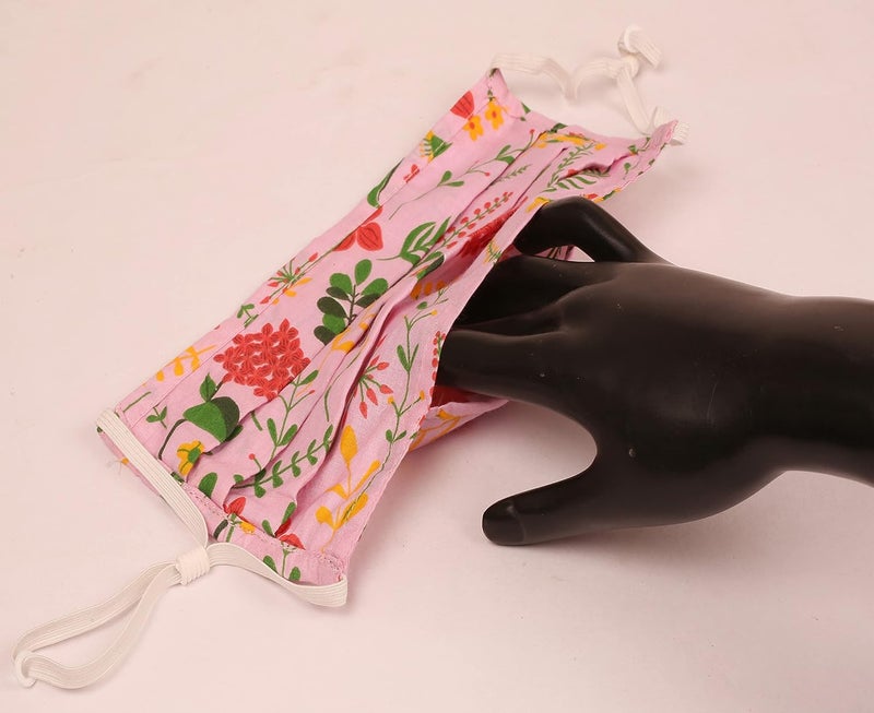 Touchstone قناع وجه قطني قابل للتعديل مع جيب فلتر وجسر أنف مزدوج الطبقة مضاد للتلوث والدخان والسعال البارد قابل لإعادة الاستخدام والغسل للرجال والنساء. - Image 2