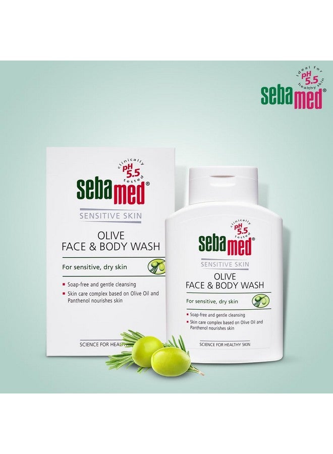 Sebamed غسول وجه وجسم زيت الزيتون | لطيف جداً للبشرة الحساسة والجافة | Ph5.5 | خالي من الصابون، تنظيف لطيف | زيت الزيتون + بانثينول يغذي البشرة | خالي من SLS والبارابين | تم اختباره جلدياً وسريرياً | 200 مل - Image 2