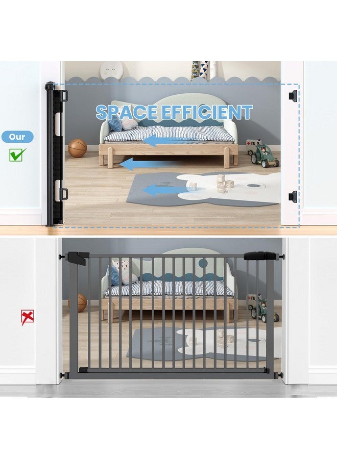 HAMOPY Retractable Baby Gate, 33" Tall, Extends up to 55" Wide, Durable Auto-Lock Baby Gates for Stairs, Mesh Dog Gate and Child Safety Gates for Doorways, Hallways, Indoor, Outdoor(Black) - Image 5