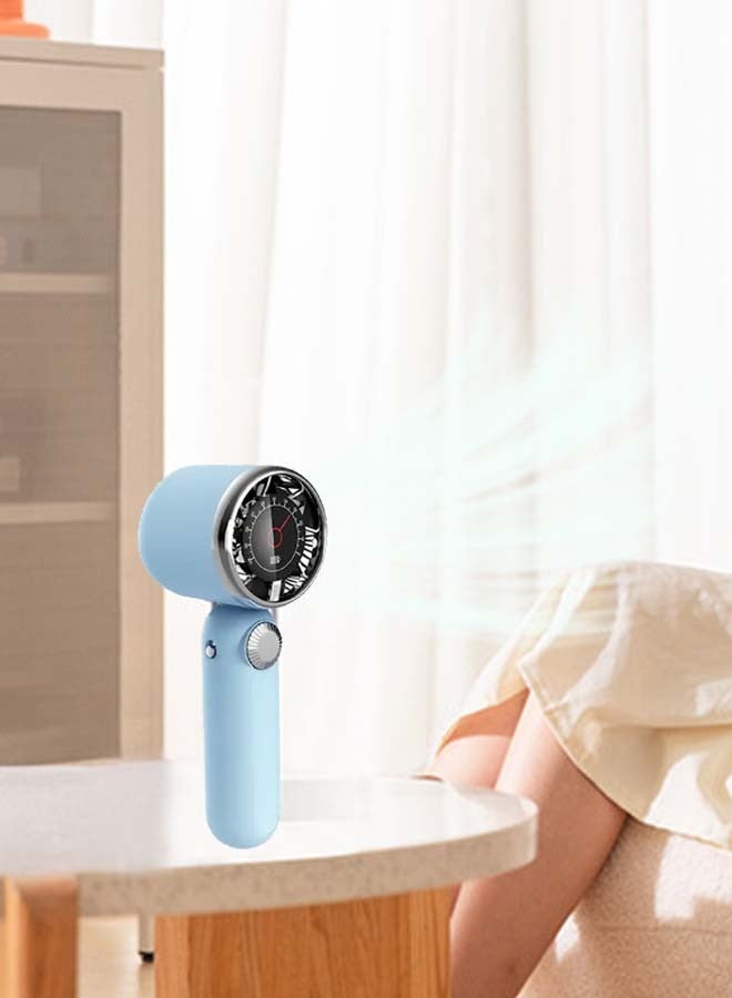 Oregon Dial Handheld Fan Infinitely Variable Multi-Speed Small Fan Portable Outdoor Desktop Mobile Phone Holder 100 Speed Colour: Light Blue - Image 4
