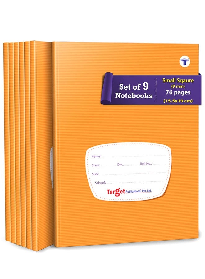 TARGET PUBLICATIONS WOODSNIPE Small Square Ruled Notebooks | Square 9 mm | 76 Pages Jumbo Size | Hard Brown Cover | 15.5 cm x 19 cm Approx | Maths Exercise Small Grid Notebooks | Pack of 9 Books | GSM 60 (ws9106) - Image 1
