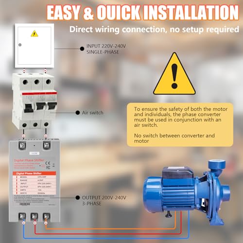 LGIB Single Phase to 3 Phase Converter，5HP 220V 3 Phase Converter，220V-240V Input/Output Digital Phase Shift for 5HP Motor - Image 3