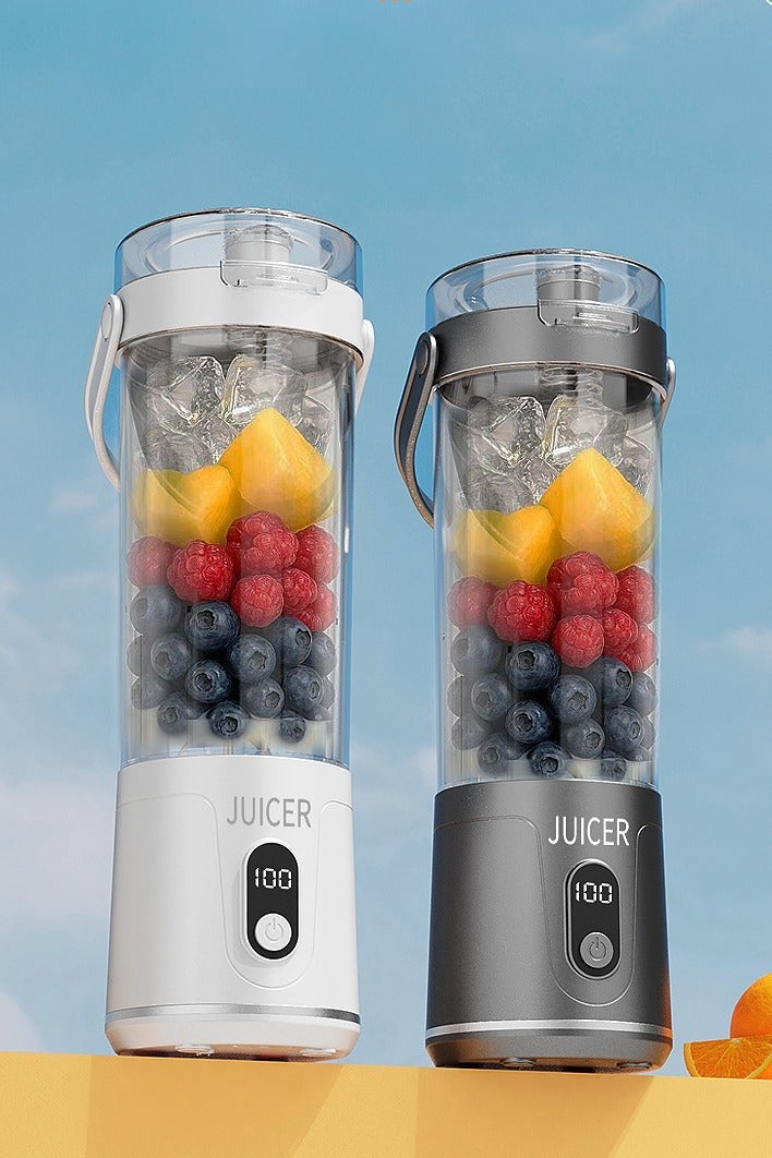 HUMJO Portable Blender Smoothie Maker Travel Juicer Cup Leak-Proof USB Charging Blender with 12 Stainless Steel Blades, With Replacement Lid and Lanyard - Image 2