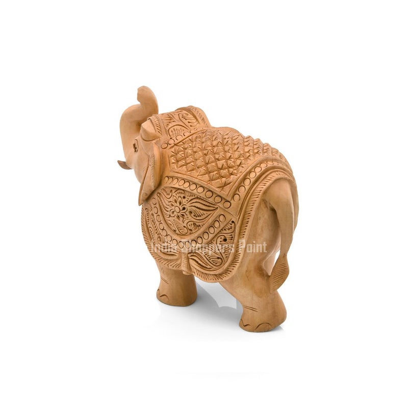 Shoppers Point Shoppers Point Handcrafted Artistic Wooden Up Trunk Elephant ShowpieceFigurine for Home Office Decor and Gift 3inch  - Image 3