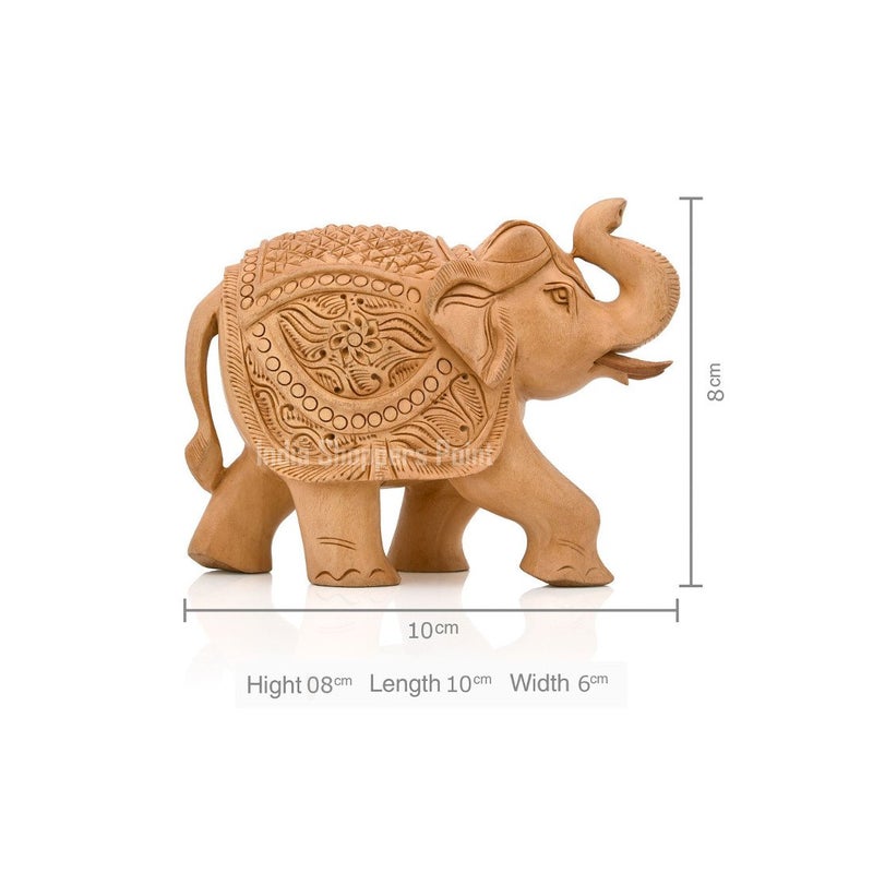 Shoppers Point Shoppers Point Handcrafted Artistic Wooden Up Trunk Elephant ShowpieceFigurine for Home Office Decor and Gift 3inch  - Image 5