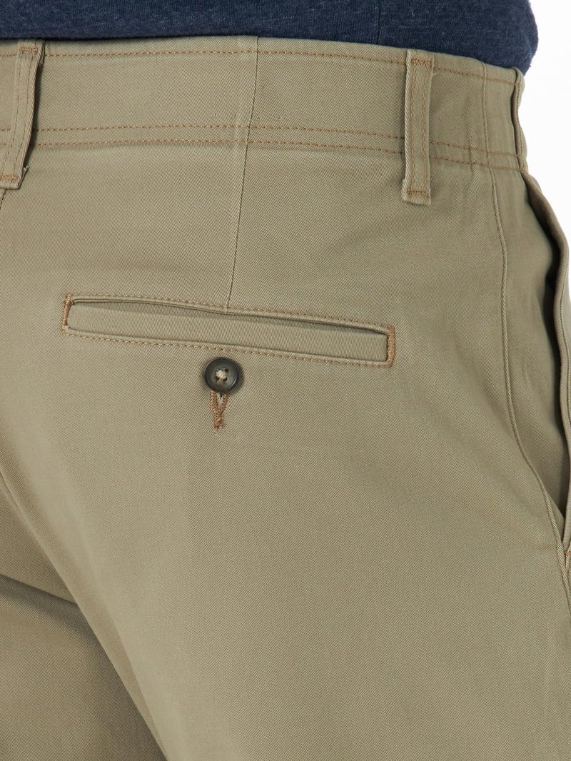 Lee Men's Extreme Motion Flat Front Relaxed Taper Pant, Khaki, 38W x 30L - Image 3