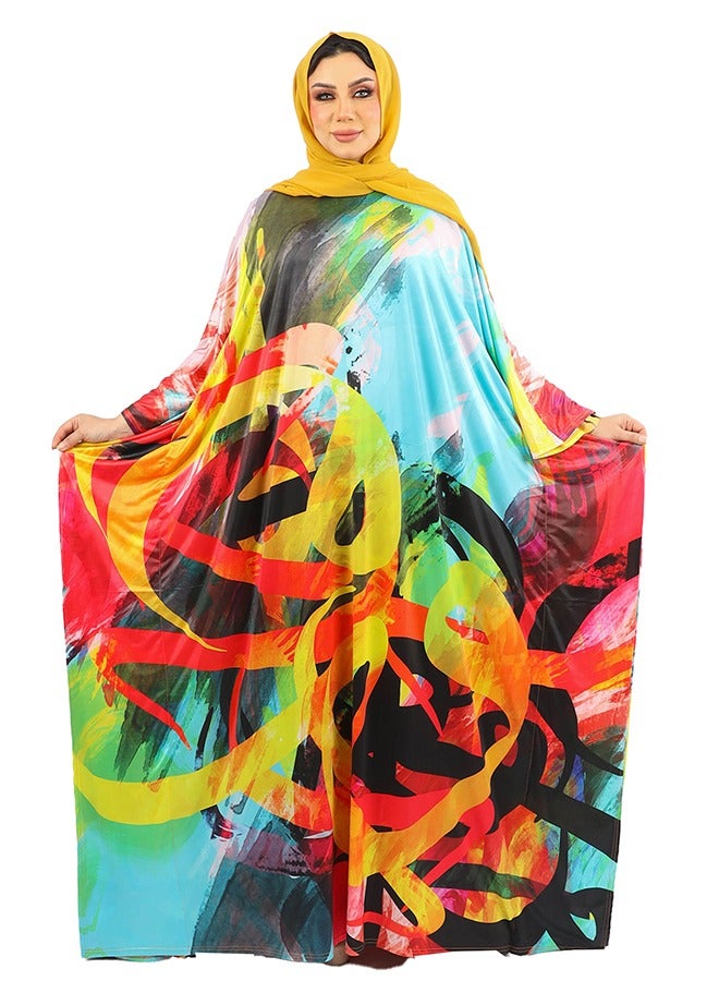 Zmurud Jersey Jalabiya- printed  - Image 3