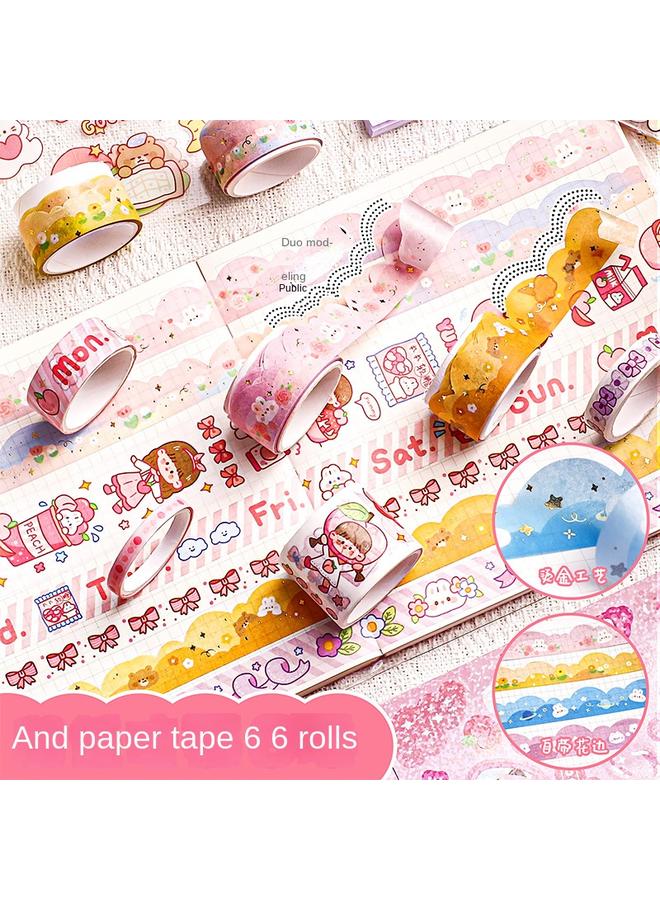 Bluejw Sticker Hand Account Suit Gift Box Full Set Of Tools With Love Primary School Students Hand Account Suit Girl Birthday Gift - Image 4