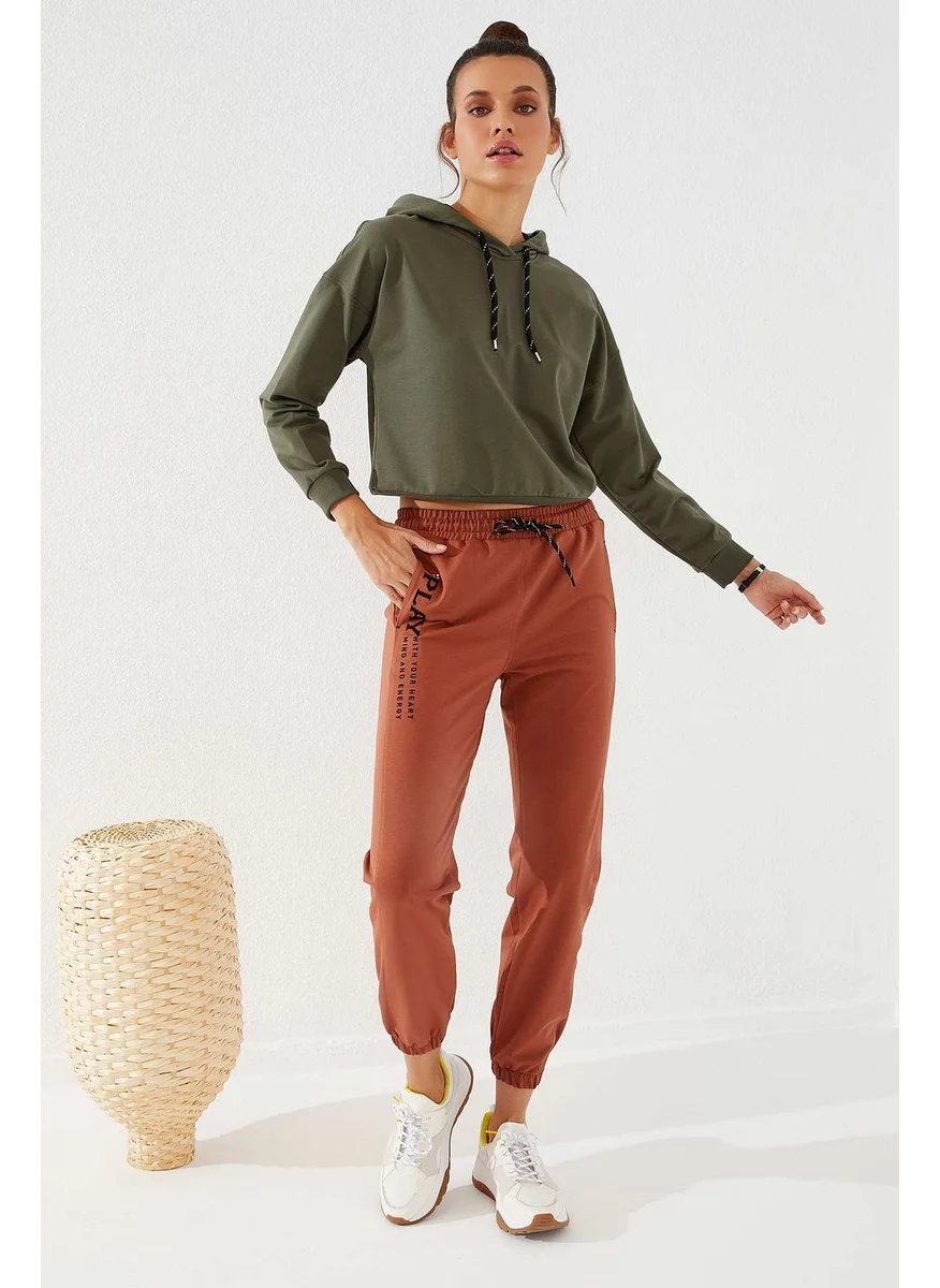 Tommy Life Play Embroidered Cinnamon Elastic Leg Women's Tracksuit Bottoms