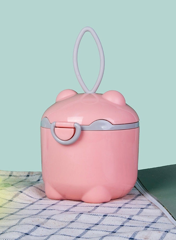 Baby Milk Powder Dispenser, Portable Toddler Milk Power Dispense Container With Handle And Spoon - Pink - Image 5