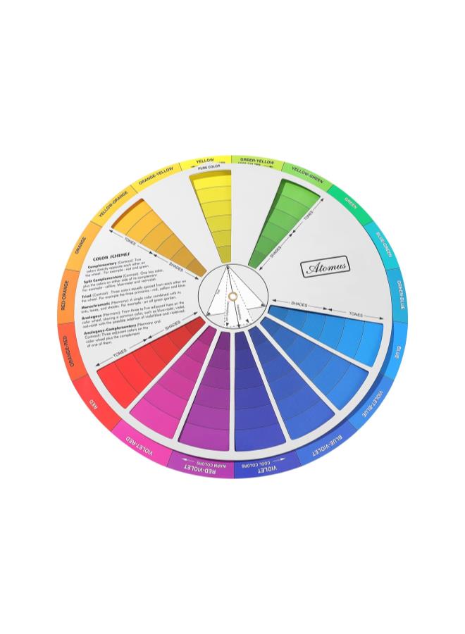 دليل مزج الألوان 1 عبوة Wheel دليل ألوان الألوان المائية بطاقة تعلم الألوان للأطفال عجلة لوحة الألوان أداة تدريس فنون الرسم لدمج المكياج والرسم - Image 1