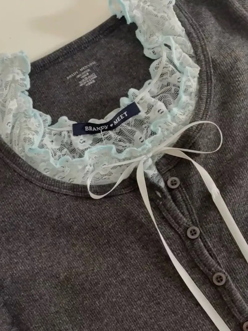 Pure Lace Hollow Stacked Bow Sleeveless Top Early Autumn Gentle Knitted Cardigan - Image 3