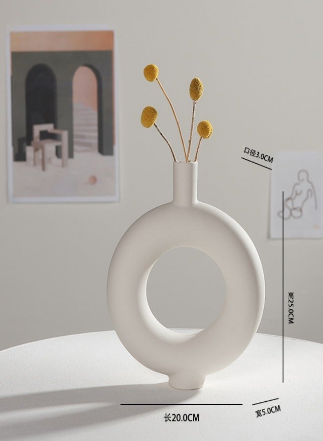 ميكسد الحديثة تصميم الخزف زهرية دائرية جوفاء بساطتها - Image 1