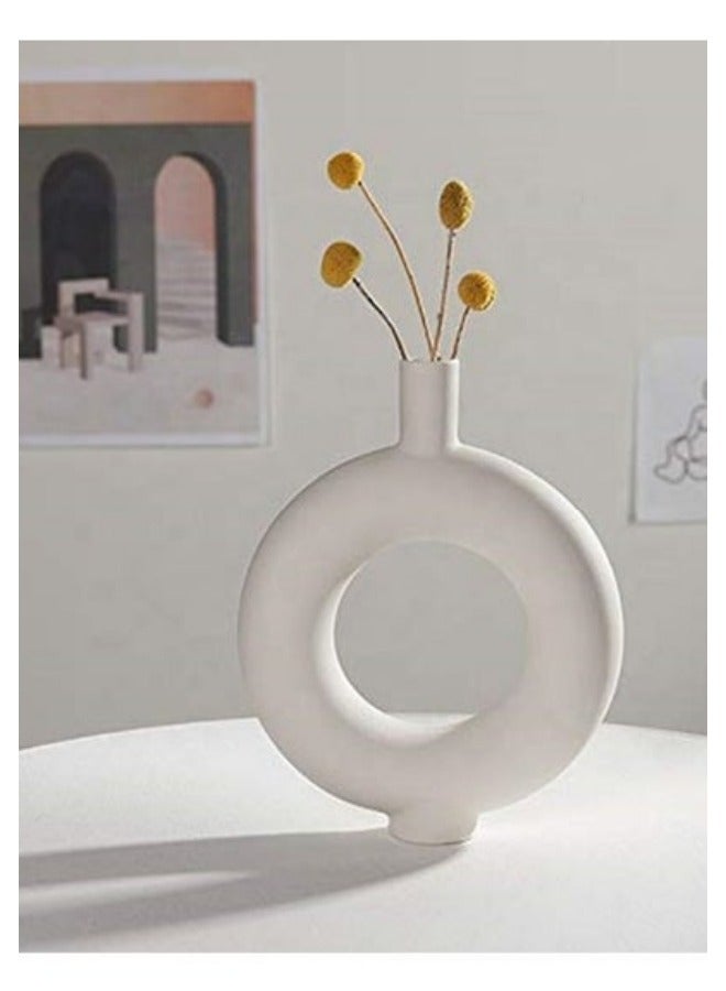 ميكسد الحديثة تصميم الخزف زهرية دائرية جوفاء بساطتها - Image 2