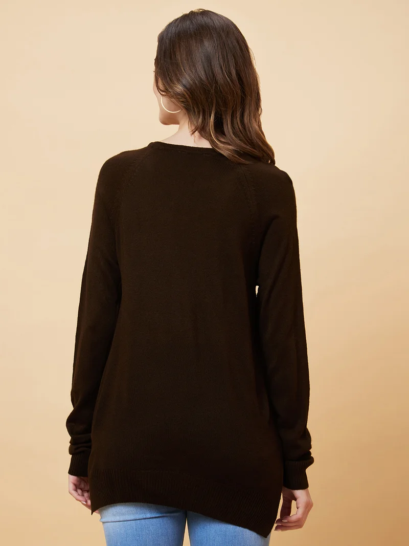 globus Women Knitted Acrylic Pullover Sweater