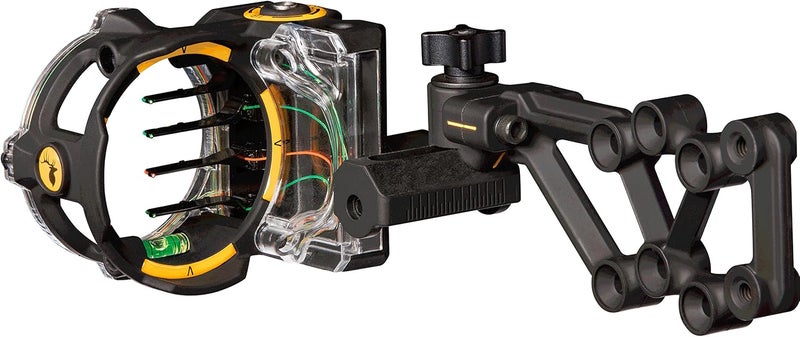 Trophy Ridge React H4 Bow Sight - 4 Pin Sight, Tool Less Windage and Elevation Adustability, 2nd Axis Leveling, Adjustable Click Light - Image 1