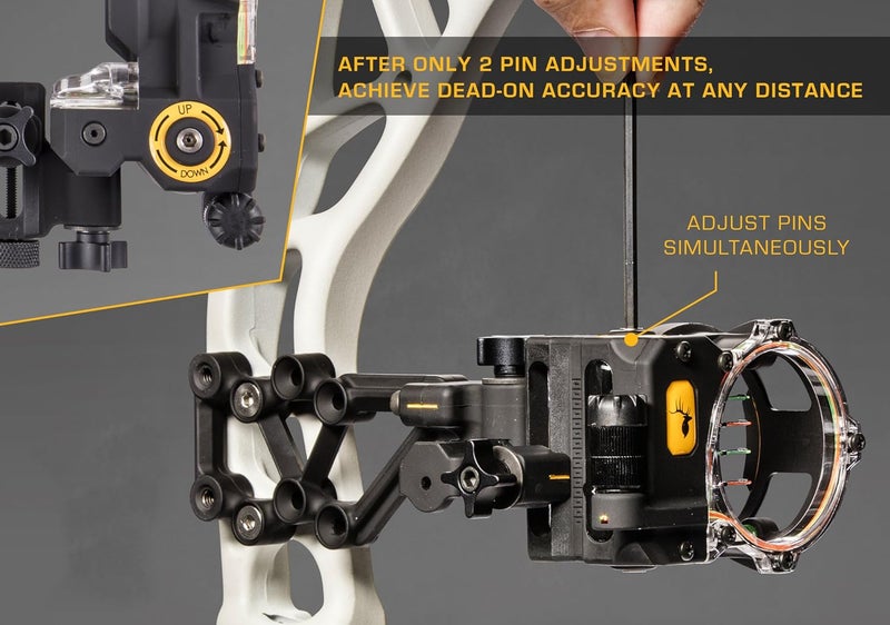 Trophy Ridge React H4 Bow Sight - 4 Pin Sight, Tool Less Windage and Elevation Adustability, 2nd Axis Leveling, Adjustable Click Light - Image 3