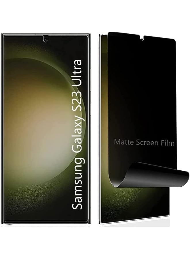vesus Samsung Galaxy S23 Ultra Privacy Screen Protector,Ceramic Matte Soft Film for Samsung Galaxy S23 Ultra 5G (6.8"), Full Adhesive, Anti-Scratch, 3D Curve Fit, Touch Sensitive (Ceramic Matte Privacy)