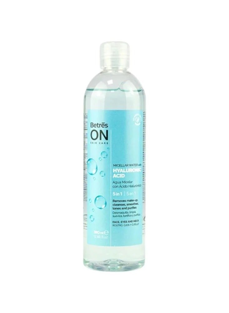 Betres on 5 in1 Micellar Water Gel Makeup Remover With Hyaluronic Acid  380Ml