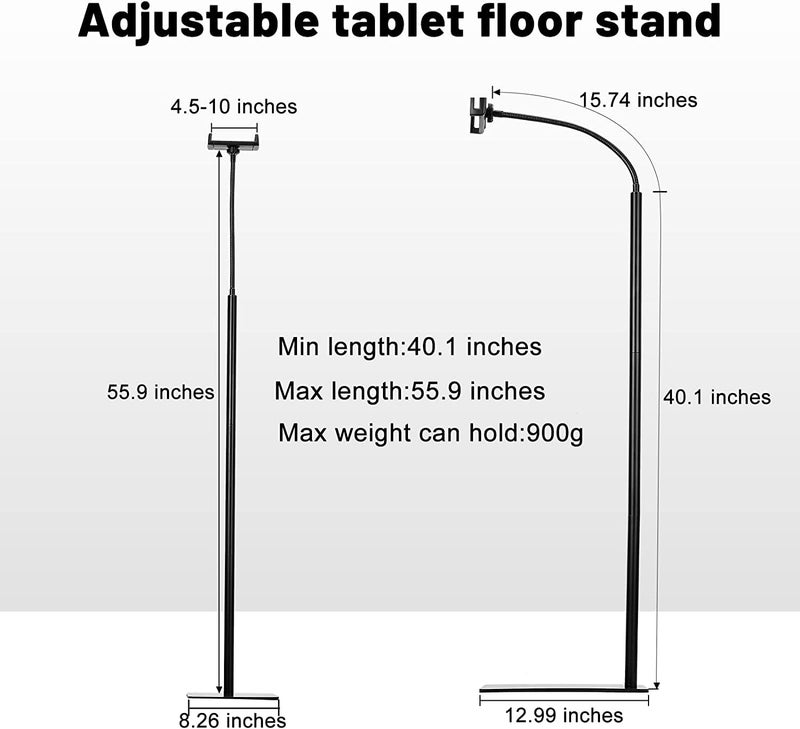 Hold Up Sturdy Base Lazy Mobile/Tablet Holder Height-Adjustable Stand with 360 Rotatable Phone Holder and Flexible Gooseneck for Leisure Watching and/or Photoshoot & Videography, Live Broadcasting - Image 3