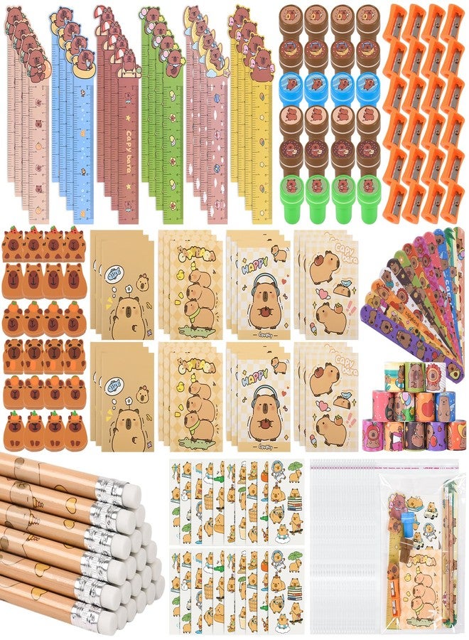 Ulema 216Pcs Capybara Supplies Stationery Set Back to School Gifts Capybara Themed Birthday Gifts Goodie Bag Stuffers Supplies Classroom Rewards. - Image 1