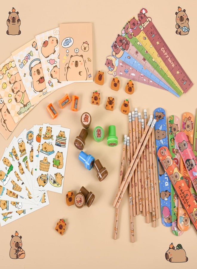 Ulema 216Pcs Capybara Supplies Stationery Set Back to School Gifts Capybara Themed Birthday Gifts Goodie Bag Stuffers Supplies Classroom Rewards. - Image 4
