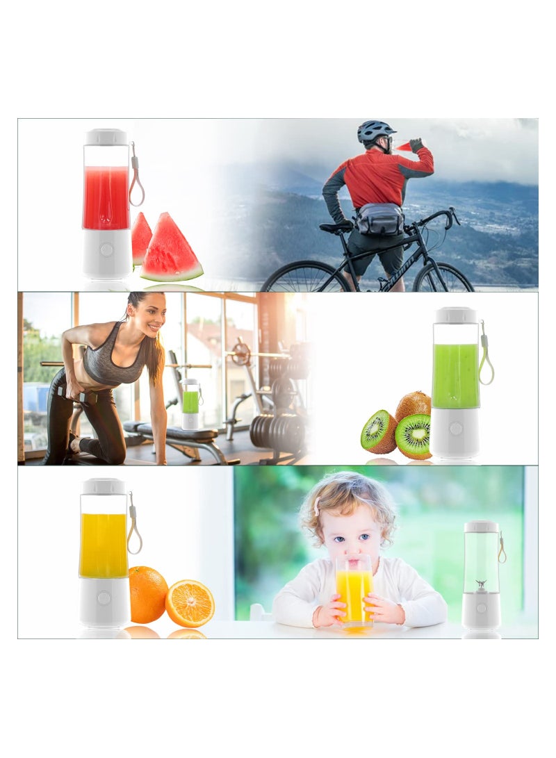 SYOSI Portable Blender, Personal Size with 3000 mAh Rechargeable 6 Blades Fruit Veggie Juicer, for Shakes and Smoothies Mini Blend Portable Blender Cup Student for Home Travel Sports Kitchen (White) - Image 4