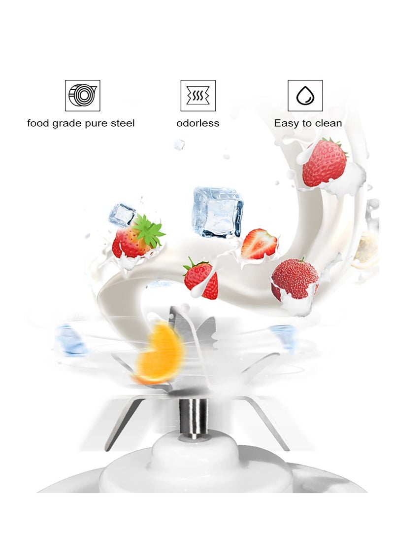 SYOSI Portable Blender, Personal Size with 3000 mAh Rechargeable 6 Blades Fruit Veggie Juicer, for Shakes and Smoothies Mini Blend Portable Blender Cup Student for Home Travel Sports Kitchen (White) - Image 5