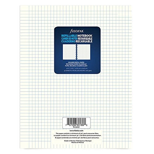 Filofax Notebook Squared Paper Refill, 10.875 x 8.5 inches, 32 Sheets (B112905U) - Image 3