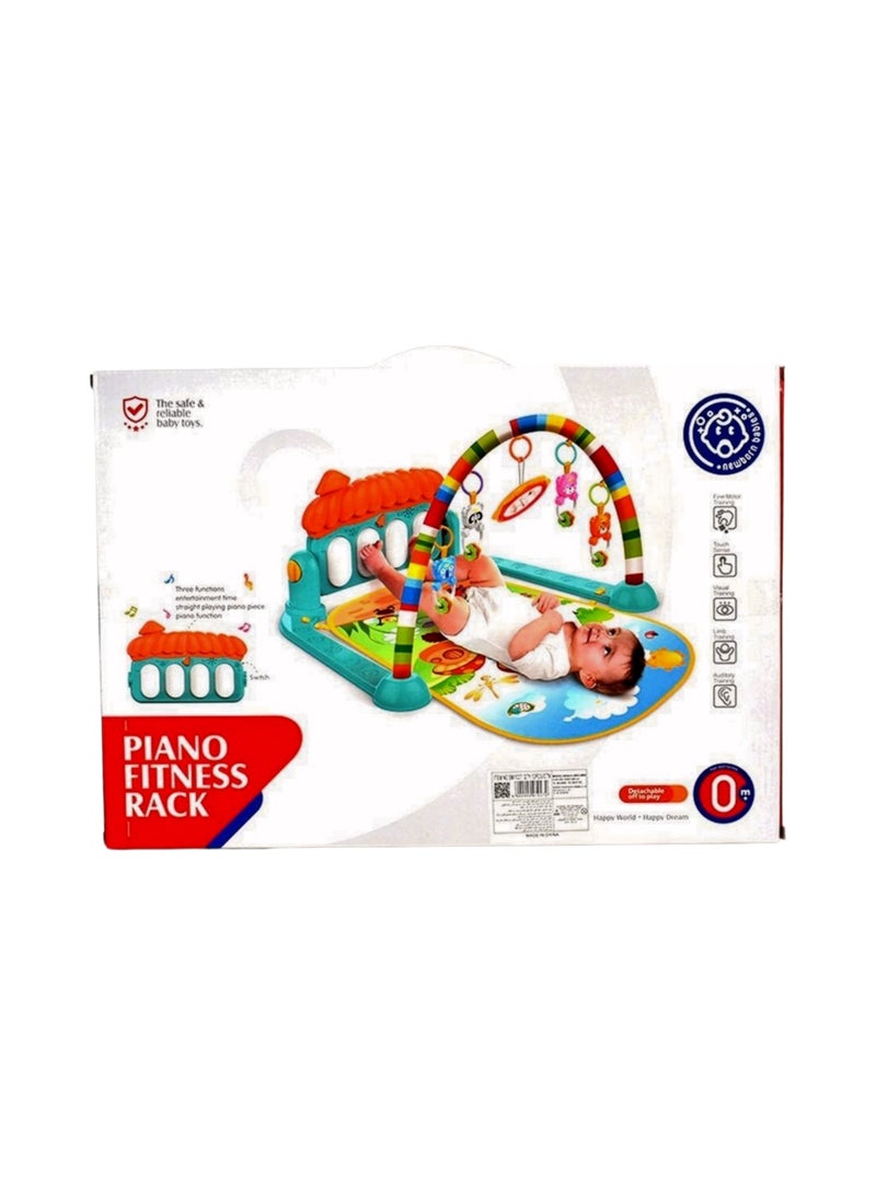 Rally Baby Foldable Play Mat Toddler Gym Piano Pedal Fitness Frame Toy with Music