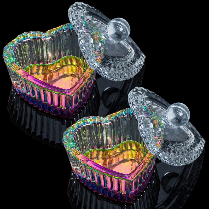 AORAEM 2PCS Nails Tips Art Dappen Dish with Lid Acrylic Liquid Powder Dappen Monomer Dish Glass Crystal Cup Glassware Tools for Professional Use and Home Use - Image 1