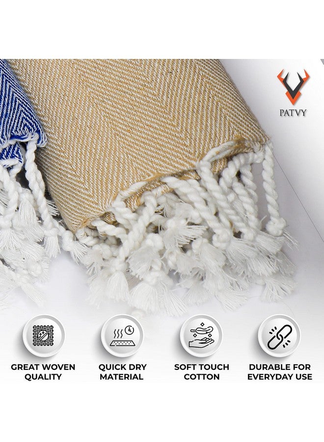 PATVY Bath Towels| Light Weight Turkish Style Bath Towels for Men Large Size Cotton|75 x 150cm Quick Absorption &Faster Drying Bath Towel for Women| 100% Cotton (Pack of 1, Beige) - Image 2