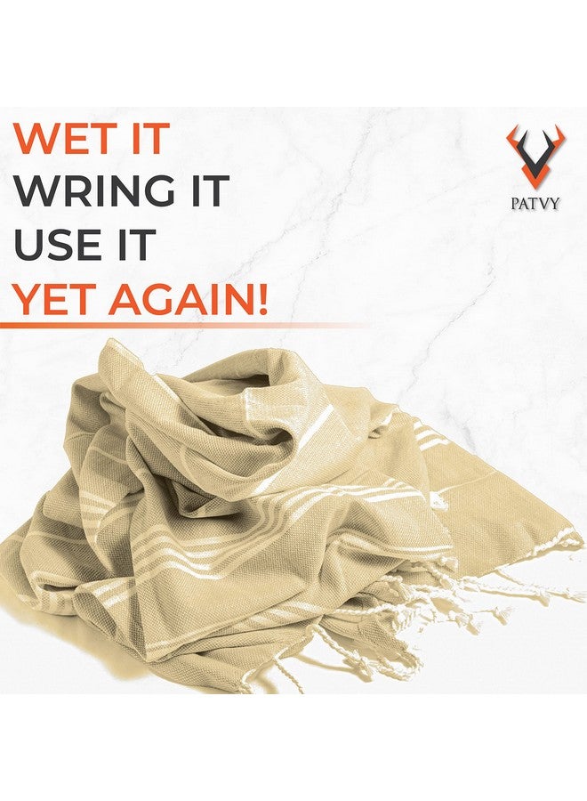 PATVY Bath Towels| Light Weight Turkish Style Bath Towels for Men Large Size Cotton|75 x 150cm Quick Absorption &Faster Drying Bath Towel for Women| 100% Cotton (Pack of 1, Beige) - Image 3