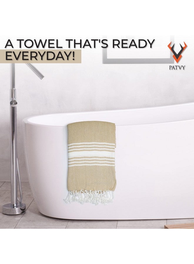 PATVY Bath Towels| Light Weight Turkish Style Bath Towels for Men Large Size Cotton|75 x 150cm Quick Absorption &Faster Drying Bath Towel for Women| 100% Cotton (Pack of 1, Beige) - Image 5
