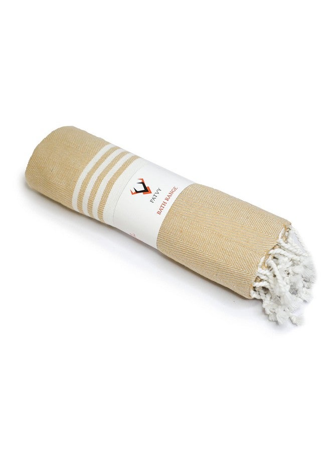 PATVY Bath Towels| Light Weight Turkish Style Bath Towels for Men Large Size Cotton|75 x 150cm Quick Absorption &Faster Drying Bath Towel for Women| 100% Cotton (Pack of 1, Beige) - Image 1