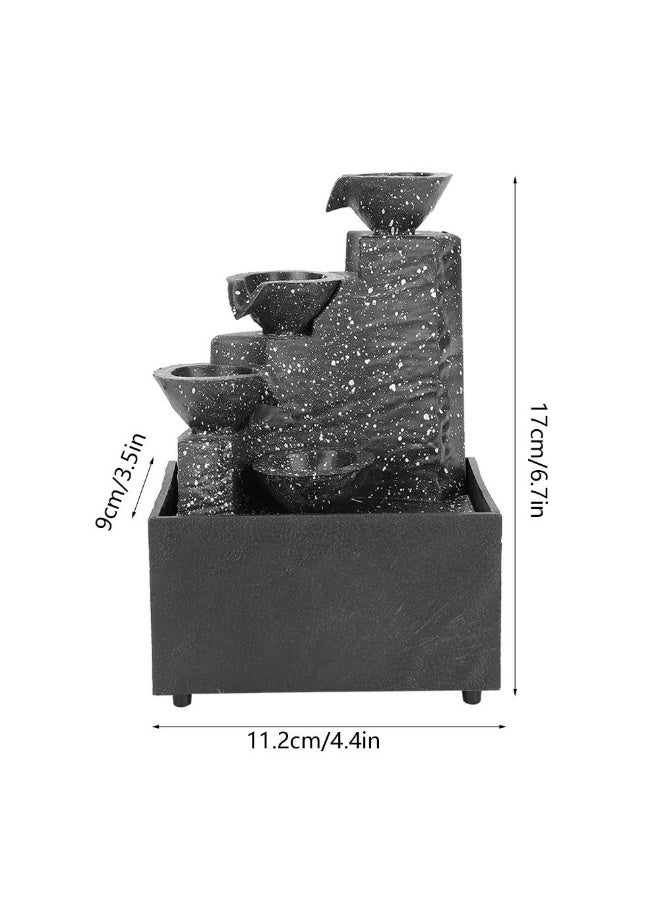 نافورة سطح الطاولة، نافورة طاولة شلال زخرفية بمنفذ USB مع أحجار إضاءة LED لغرفة المعيشة والمكتب - Image 3