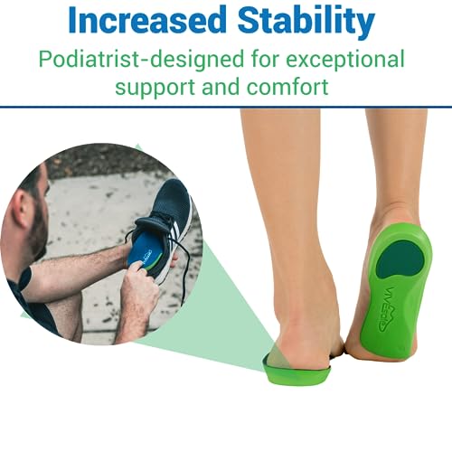 ViveSole Plantar Fasciitis Support Inserts for Women Medium 34 Arch Support Insoles for Men Women Orthopedic for Flat Feet Fatigue and Lower Back Pain Relief Non Odor Foam Cup Support - Image 3