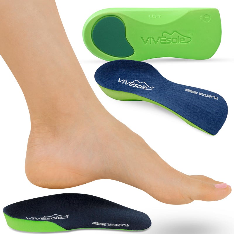 ViveSole Plantar Fasciitis Support Inserts for Women Medium 34 Arch Support Insoles for Men Women Orthopedic for Flat Feet Fatigue and Lower Back Pain Relief Non Odor Foam Cup Support - Image 2
