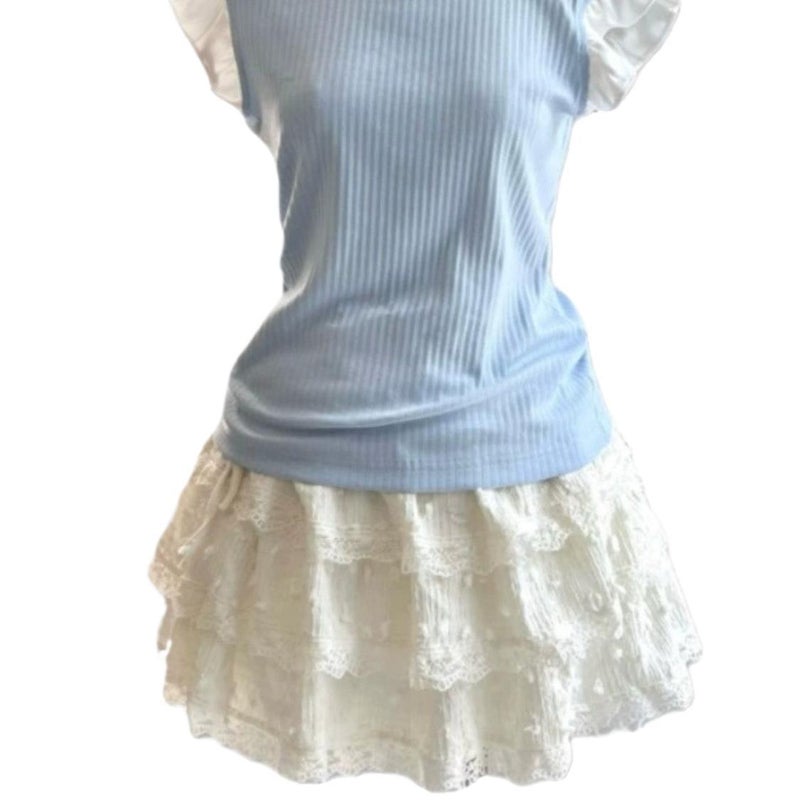 Design Sense Lace Lace Cake Skirt High Waist Slimming Skirt Sweet Ballet Style Puffy Princess Fashion Skirt - Image 5