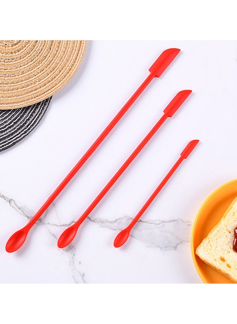 3pcs Mini Long Handle Silicone Spatula Dual-Ended Scraper Spoon Kitchen Accessories for Jam Seasoning - Image 4