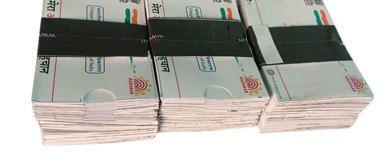 SelfLine Protective and Professional: Printed Aadhaar Card Photo Paper ATM PVC Pouch Envelope (100) - Image 1