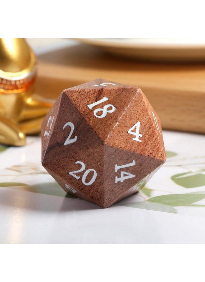 DNDND Lager D20 DND Dice Wooden DNDND 33mm Large Wood Die with Gorgeous Gift Box for Dungeons and Dragons (Rosewood)  - Image 2