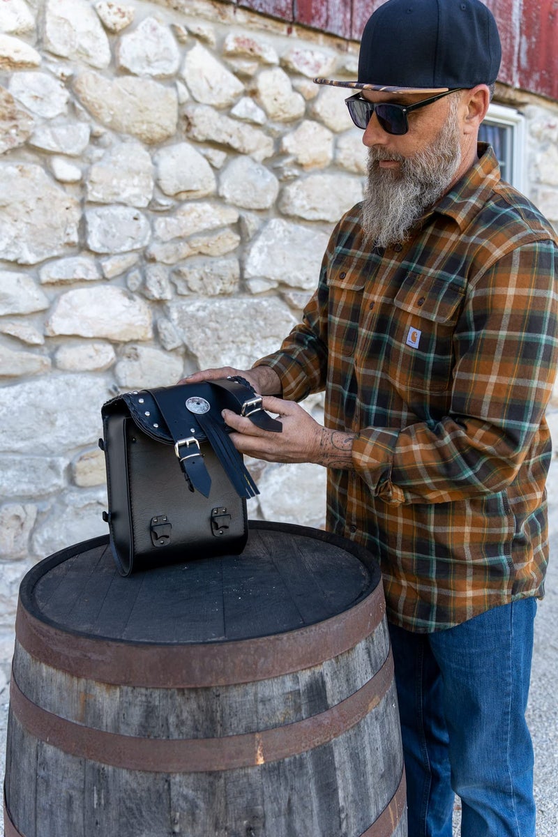 Dowco Willie & Max 58431-00 Warrior Series: Synthetic Leather Motorcycle Sissy Bar Bag, Black, Universal Fit, 6 Liter Capacity - Image 5